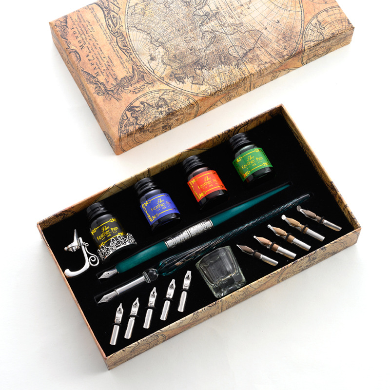 Glass Dip Pen Calligraphy Ink Set - Ensembles de stylos à plume en