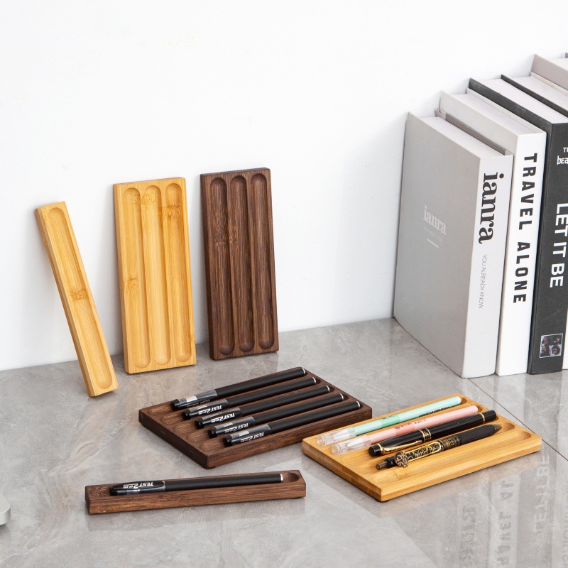 Wooden Fountain Pen Desk Stand Holder - Support de stylo-plume en bois pour