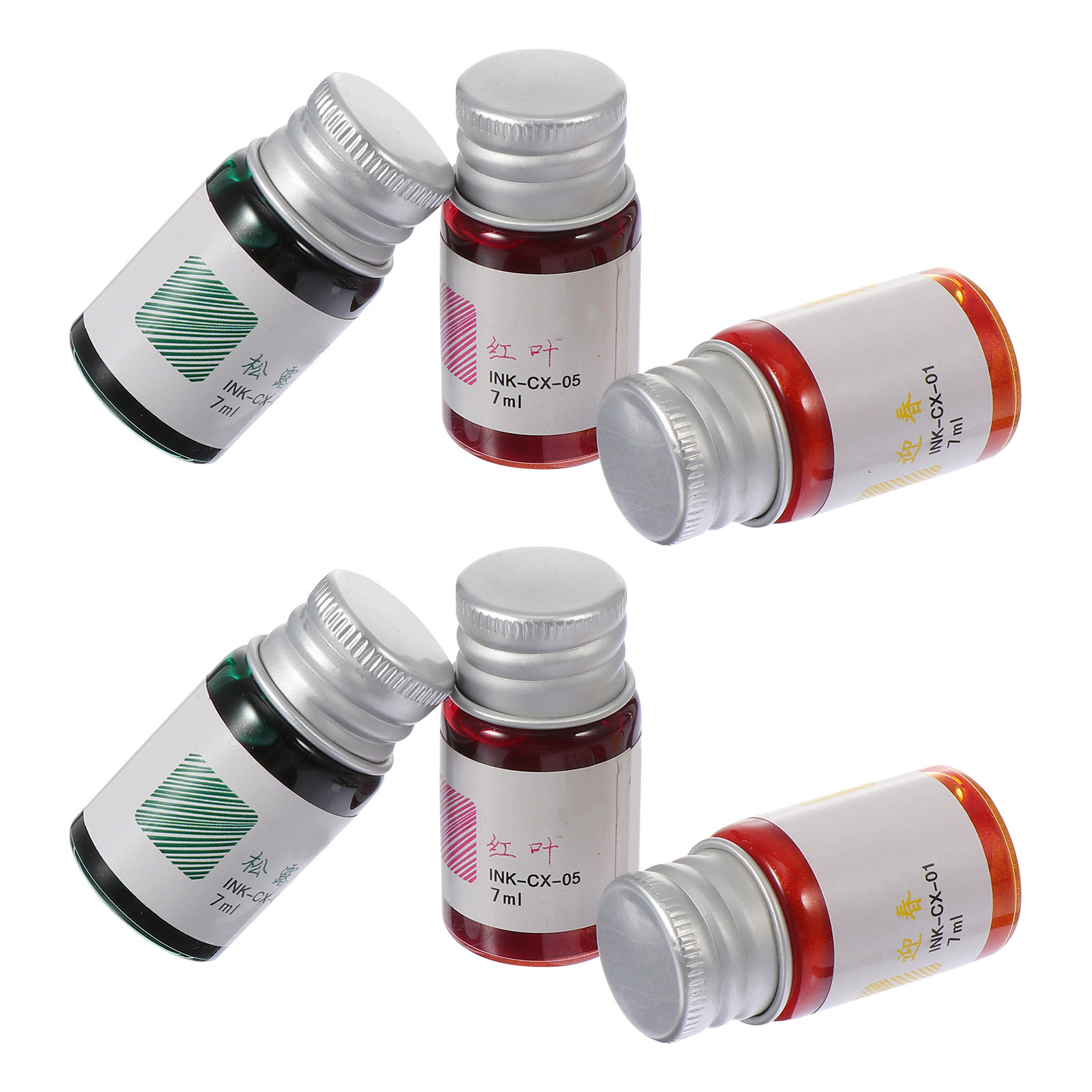 Glass Dip Pen Calligraphy Ink Set - Ensemble de 6 encreurs de couleur