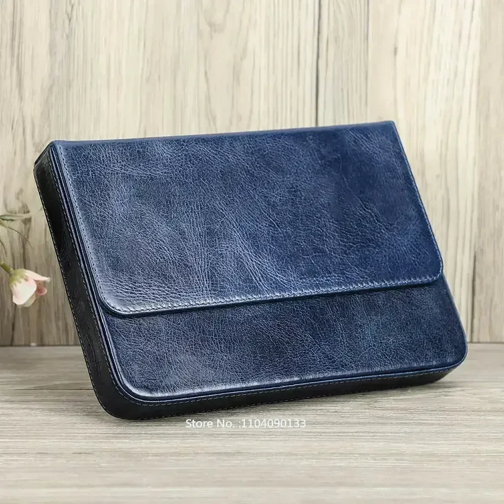 Leather Fountain Pen Case 3 Slots Pouch - Étui de luxe en cuir véritable