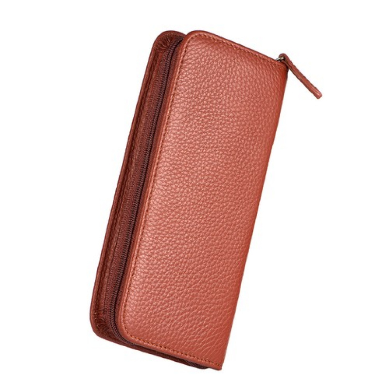 Leather Fountain Pen Case 3 Slots Pouch - Étui pour stylo plume A +