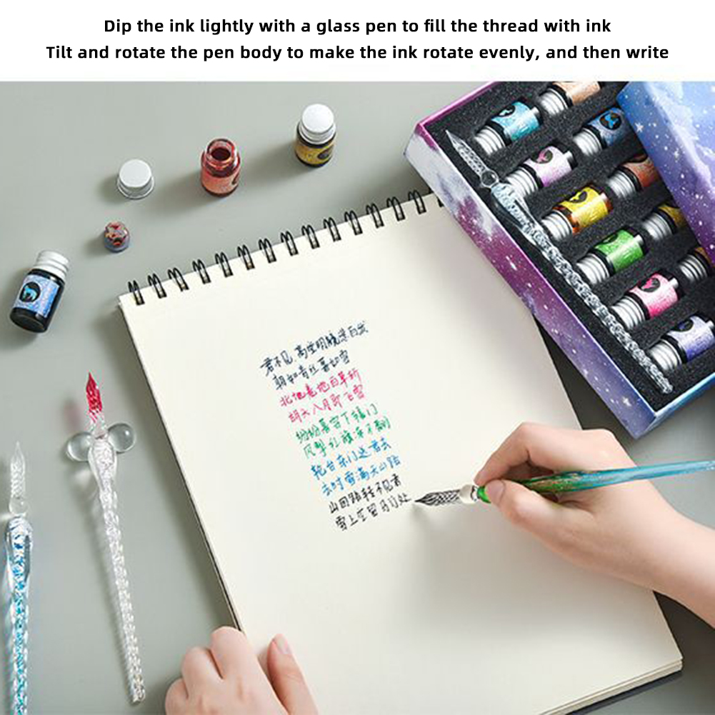 Ensemble de stylos à encre en  - Glass Dip Pen Calligraphy Ink Set avis et prix