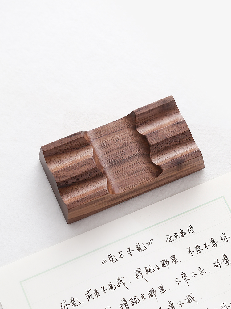 Porte-stylo en bois de noyer,  - Wooden Fountain Pen Desk Stand Holder avis et prix