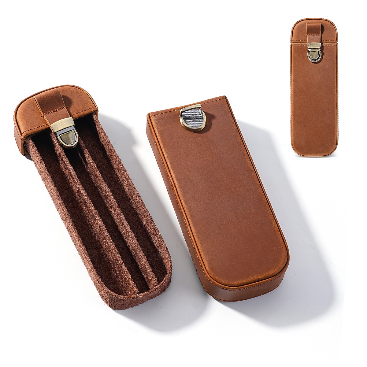 Étui à stylos plume en cuir fa - Leather Fountain Pen Case 3 Slots Pouch avis et prix