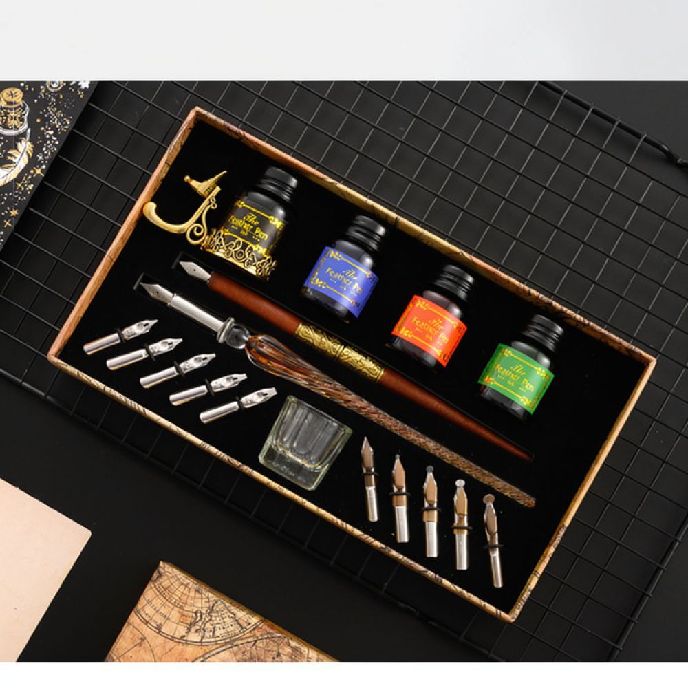 Ensemble de stylos à plume en  - Glass Dip Pen Calligraphy Ink Set avis et prix