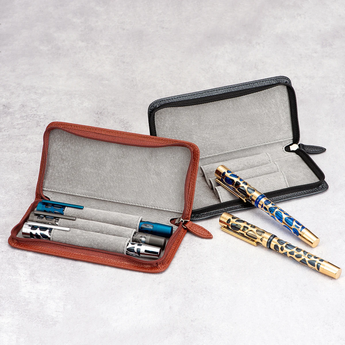 Asvine-Étui à Stylo Plume en C - Leather Fountain Pen Case 3 Slots Pouch avis et prix