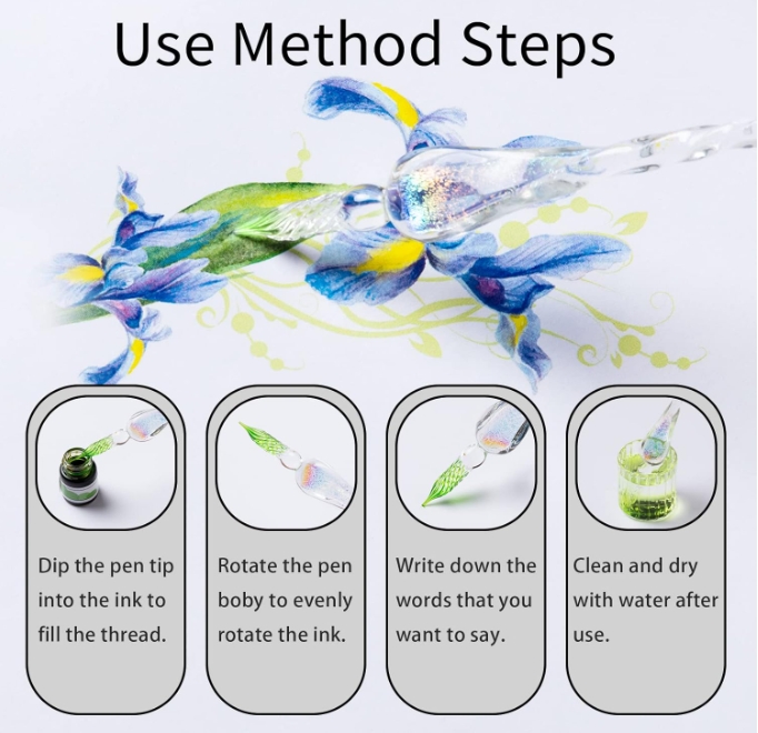 Ensemble de stylos à tremper e - Glass Dip Pen Calligraphy Ink Set avis et prix