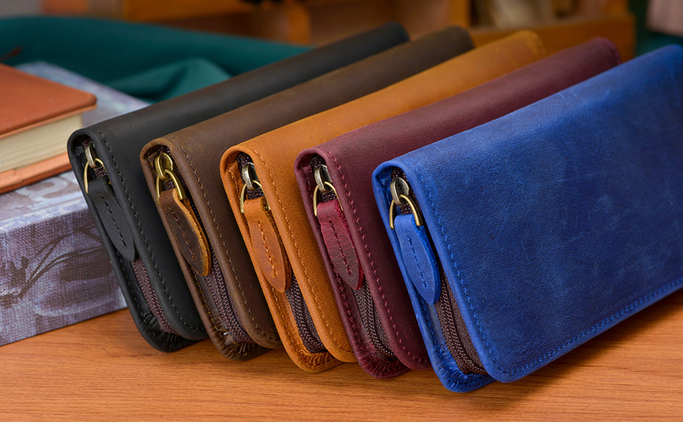 Étui à stylo plume en cuir de  - Leather Fountain Pen Case 3 Slots Pouch avis et prix