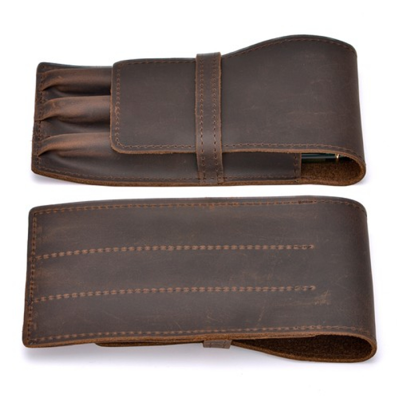 A + 3 fentes étui pour stylo p - Leather Fountain Pen Case 3 Slots Pouch avis et prix