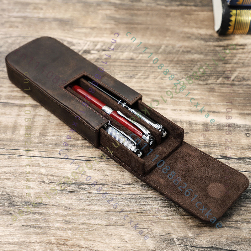 Étui à stylos vintage en cuir  - Leather Fountain Pen Case 3 Slots Pouch avis et prix
