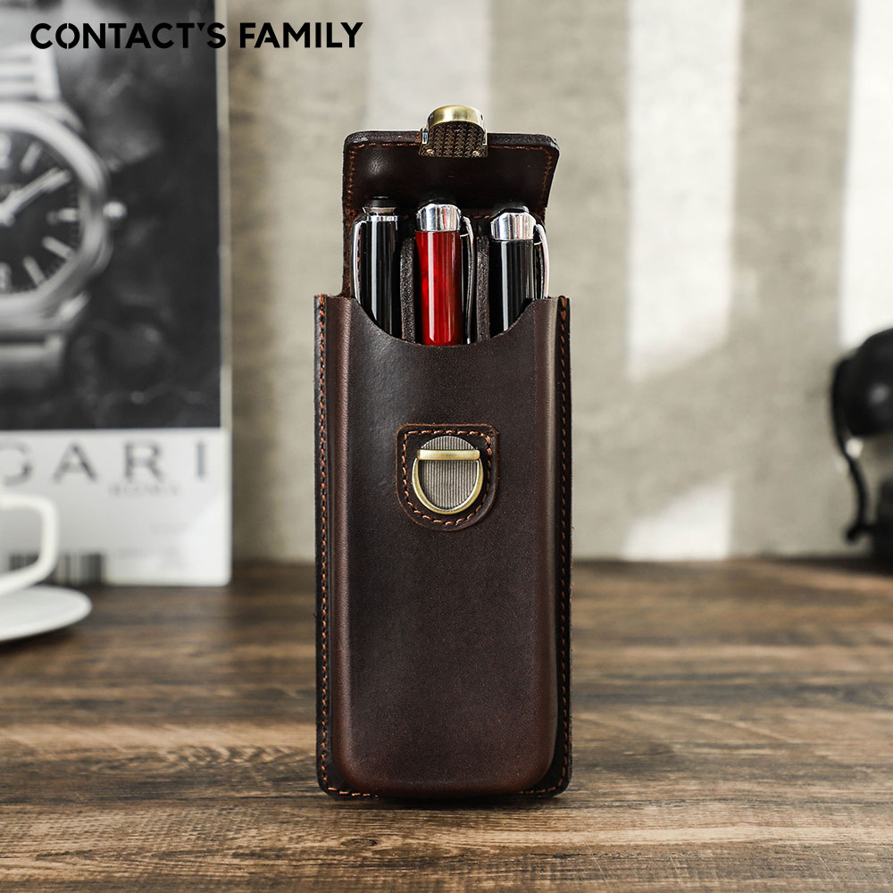 Étui à stylos en cuir véritabl - Leather Fountain Pen Case 3 Slots Pouch avis et prix