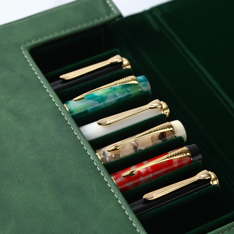 Étui de luxe en cuir synthétiq - Leather Fountain Pen Case 3 Slots Pouch avis et prix