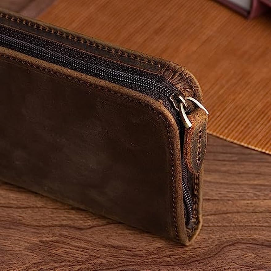 Asvine-Étui à stylo plume en c - Leather Fountain Pen Case 3 Slots Pouch avis et prix