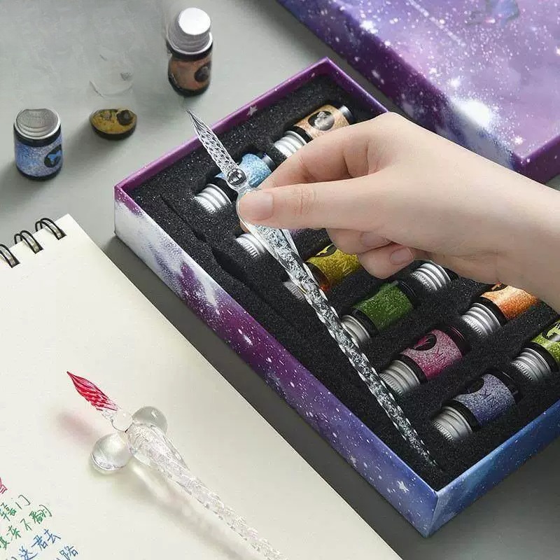 Ensemble de stylos à plume rom - Glass Dip Pen Calligraphy Ink Set avis et prix