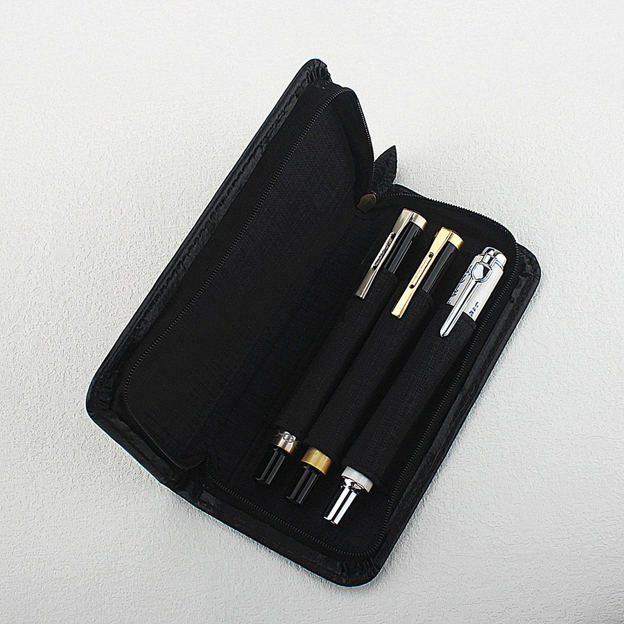 Étui à stylos en cuir PU avec  - Leather Fountain Pen Case 3 Slots Pouch avis et prix