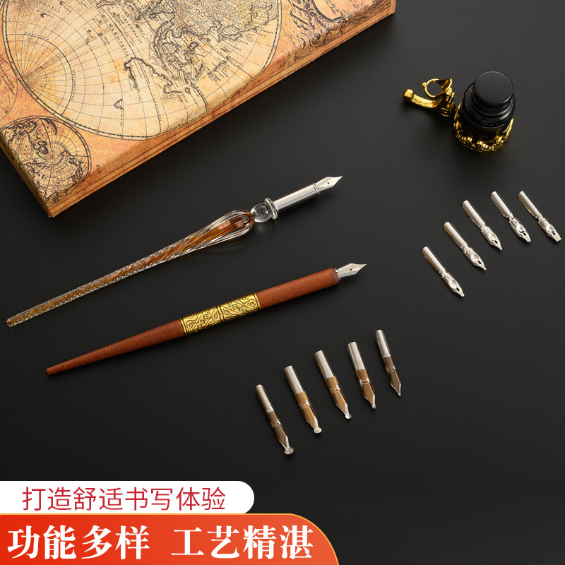 Ensemble de stylos à plume en  - Glass Dip Pen Calligraphy Ink Set avis et prix